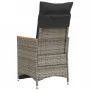 Garden recliner with gray synthetic rattan cushions by , Garden chairs - Ref: Foro24-365665, Price: 123,38 €, Discount: %