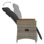 Garden recliner with gray synthetic rattan cushions by , Garden chairs - Ref: Foro24-365665, Price: 123,38 €, Discount: %