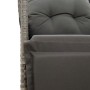 Garden recliner with gray synthetic rattan cushions by , Garden chairs - Ref: Foro24-365665, Price: 136,60 €, Discount: %