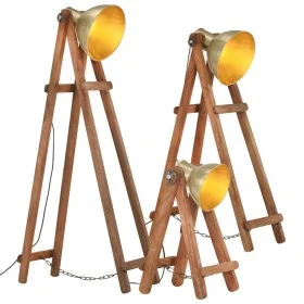 Floor lamp 3 pcs solid mango wood brass E27 by vidaXL, Lamps - Ref: Foro24-320592, Price: 203,16 €, Discount: %