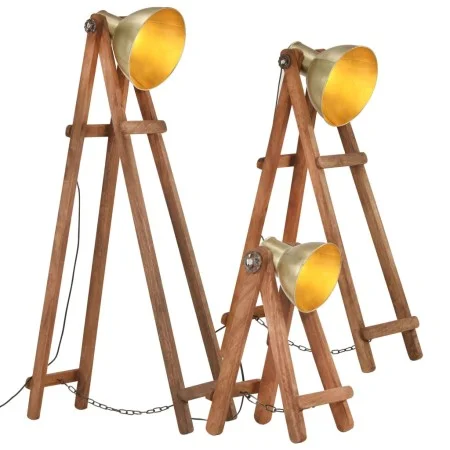Floor lamp 3 pcs solid mango wood brass E27 by vidaXL, Lamps - Ref: Foro24-320592, Price: 203,16 €, Discount: %