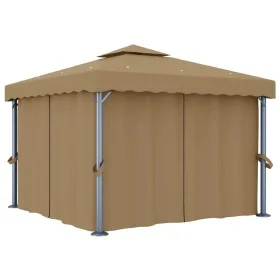 Pavillon mit grau-taupefarbenem Aluminiumvorhang 3x3 m von , Zelte und Pavillons - Ref: Foro24-3068557, Preis: 477,31 €, Raba...