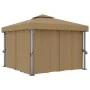 Gazebo with gray taupe aluminum curtain 3x3 m by , Tents and gazebos - Ref: Foro24-3068557, Price: 477,31 €, Discount: %