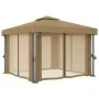 Gazebo with gray taupe aluminum curtain 3x3 m by , Tents and gazebos - Ref: Foro24-3068557, Price: 477,31 €, Discount: %