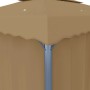 Cenador con cortina gris taupe aluminio 3x3 m de , Carpas y cenadores - Ref: Foro24-3068557, Precio: 428,27 €, Descuento: %