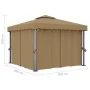 Gazebo with gray taupe aluminum curtain 3x3 m by , Tents and gazebos - Ref: Foro24-3068557, Price: 477,31 €, Discount: %