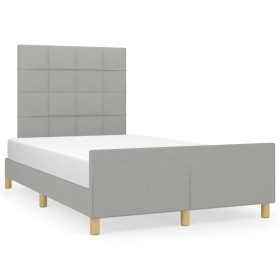 Bettgestell mit Kopfteil aus hellgrauem Stoff 120x190 cm von , Betten und Lattenroste - Ref: Foro24-3270513, Preis: 168,63 €,...