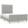 Bed frame with headboard light gray fabric 120x190 cm by , Beds and slatted bases - Ref: Foro24-3270513, Price: 168,63 €, Dis...