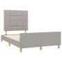 Bed frame with headboard light gray fabric 120x190 cm by , Beds and slatted bases - Ref: Foro24-3270513, Price: 168,63 €, Dis...