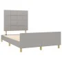 Bed frame with headboard light gray fabric 120x190 cm by , Beds and slatted bases - Ref: Foro24-3270513, Price: 173,55 €, Dis...