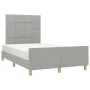 Bed frame with headboard light gray fabric 120x190 cm by , Beds and slatted bases - Ref: Foro24-3270513, Price: 173,55 €, Dis...