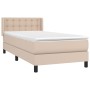 Box spring bed with cappuccino synthetic leather mattress 90x190 cm by , Beds and slatted bases - Ref: Foro24-3130756, Price:...