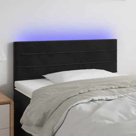 Cabecero con LED de terciopelo negro 100x5x78/88 cm de , Cabeceros y pies de cama - Ref: Foro24-3121796, Precio: 43,92 €, Des...