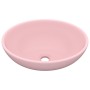 Lavabo de lujo ovalado cerámica rosa mate 40x33 cm