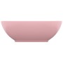 Lavabo de lujo ovalado cerámica rosa mate 40x33 cm