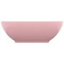 Ovales Luxuswaschbecken aus mattrosa Keramik, 40 x 33 cm von vidaXL, Sinkt - Ref: Foro24-146922, Preis: 65,88 €, Rabatt: %