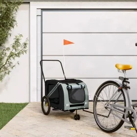 Bicycle pet trailer, iron frame, Oxford fabric in gray and black. by , pet strollers - Ref: Foro24-93902, Price: 117,42 €, Di...