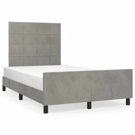 Bed frame with light gray velvet headboard 120x190 cm by , Beds and slatted bases - Ref: Foro24-3270578, Price: 164,40 €, Dis...