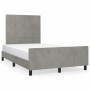 Estructura cama con cabecero terciopelo gris claro 120x190 cm de , Camas y somieres - Ref: Foro24-3270578, Precio: 168,17 €, ...