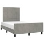 Estructura cama con cabecero terciopelo gris claro 120x190 cm de , Camas y somieres - Ref: Foro24-3270578, Precio: 168,17 €, ...