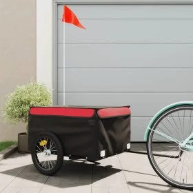 Remolque para bicicleta hierro negro y rojo 45 kg by , Bicycle trailers - Ref: Foro24-94083, Price: 102,96 €, Discount: %