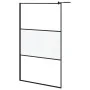 Mampara ducha con estante vidrio ESG y aluminio negro 115x195cm de , Paredes y mamparas de ducha - Ref: Foro24-3185482, Preci...