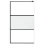 Mampara ducha con estante vidrio ESG y aluminio negro 115x195cm de , Paredes y mamparas de ducha - Ref: Foro24-3185482, Preci...