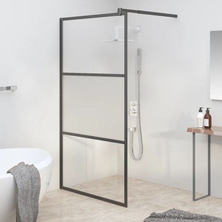 Duschwand aus schwarzem, halbmattiertem ESG-Glas, 115 x 195 cm von , Duschwände und Duschwände - Ref: Foro24-151875, Preis: 2...