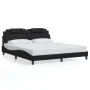 Bed frame with LED lights black synthetic leather 180x200 cm by , Beds and slatted bases - Ref: Foro24-3214036, Price: 246,68...