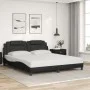 Bed frame with LED lights black synthetic leather 180x200 cm by , Beds and slatted bases - Ref: Foro24-3214036, Price: 246,68...