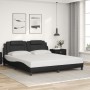 Bettgestell mit LED-Beleuchtung, schwarzes Kunstleder, 180 x 200 cm von , Betten und Lattenroste - Ref: Foro24-3214036, Preis...