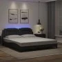 Bed frame with LED lights black synthetic leather 180x200 cm by , Beds and slatted bases - Ref: Foro24-3214036, Price: 246,68...