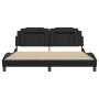 Bed frame with LED lights black synthetic leather 180x200 cm by , Beds and slatted bases - Ref: Foro24-3214036, Price: 245,87...