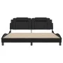 Bed frame with LED lights black synthetic leather 180x200 cm by , Beds and slatted bases - Ref: Foro24-3214036, Price: 246,68...