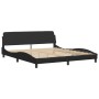 Estructura cama con luces LED cuero sintético negro 180x200 cm