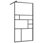 Mampara ducha con estante vidrio ESG y aluminio negro 115x195cm de , Paredes y mamparas de ducha - Ref: Foro24-3185481, Preci...