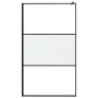 Mampara ducha con estante vidrio ESG y aluminio negro 115x195cm de , Paredes y mamparas de ducha - Ref: Foro24-3185483, Preci...