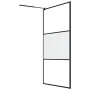 Mampara ducha con estante vidrio ESG y aluminio negro 115x195cm de , Paredes y mamparas de ducha - Ref: Foro24-3185483, Preci...