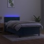 Cama box spring colchón y LED terciopelo azul oscuro 80x200 cm de , Camas y somieres - Ref: Foro24-3134433, Precio: 264,59 €,...