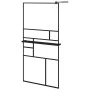 Shower screen with ESG glass shelf and black aluminum 100x195cm by , Shower walls and screens - Ref: Foro24-3185473, Price: 2...