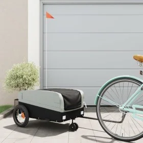 Black and gray iron bicycle trailer 30 kg by , Bicycle trailers - Ref: Foro24-94056, Price: 82,68 €, Discount: %