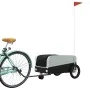Black and gray iron bicycle trailer 30 kg by , Bicycle trailers - Ref: Foro24-94056, Price: 82,67 €, Discount: %