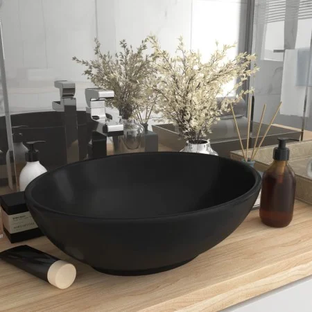 Luxuriöses ovales Keramikwaschbecken mattschwarz 40x33 cm von vidaXL, Sinkt - Ref: Foro24-146931, Preis: 72,59 €, Rabatt: %