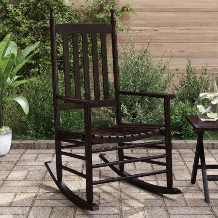 Rocking chairs with curved seat 2 pcs solid poplar wood brown by , Garden chairs - Ref: Foro24-3281587, Price: 269,04 €, Disc...
