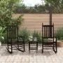 Schaukelstühle mit gebogenem Sitz, 2 Stück, massives Pappelholz, braun von , Gartenstühle - Ref: Foro24-3281587, Preis: 269,0...