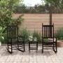 Schaukelstühle mit gebogenem Sitz, 2 Stück, massives Pappelholz, braun von , Gartenstühle - Ref: Foro24-3281587, Preis: 273,9...