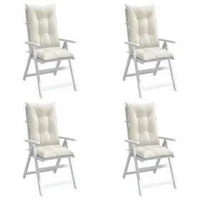 Kissen für Hochlehner, 4 Stück, cremefarbener Melange-Stoff, 120 x 50 x 7 cm von , Kissen für Stühle und Sofas - Ref: Foro24-...