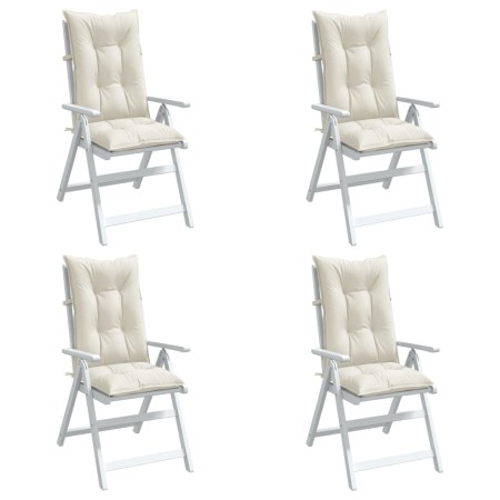 Kissen für Hochlehner, 4 Stück, cremefarbener Melange-Stoff, 120 x 50 x 7 cm von , Kissen für Stühle und Sofas - Ref: Foro24-...