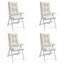 High back chair cushions 4 pcs cream melange fabric 120x50x7cm by , Cushions for chairs and sofas - Ref: Foro24-4002353, Pric...