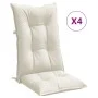 High back chair cushions 4 pcs cream melange fabric 120x50x7cm by , Cushions for chairs and sofas - Ref: Foro24-4002353, Pric...